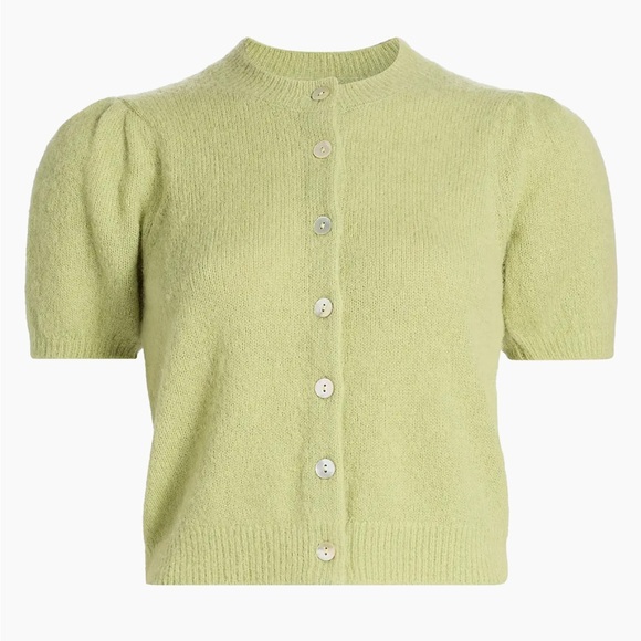 NWT DÔEN Anisa Alpaca-Blend Puff-Sleeve Cardigan - Picture 5 of 14